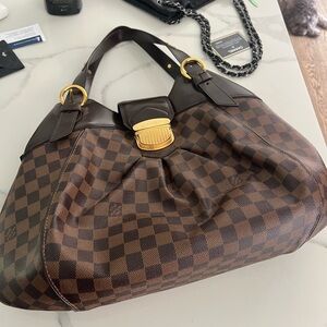 Louis Vuitton Ebene Damier MM Hobo Shoulder Bag